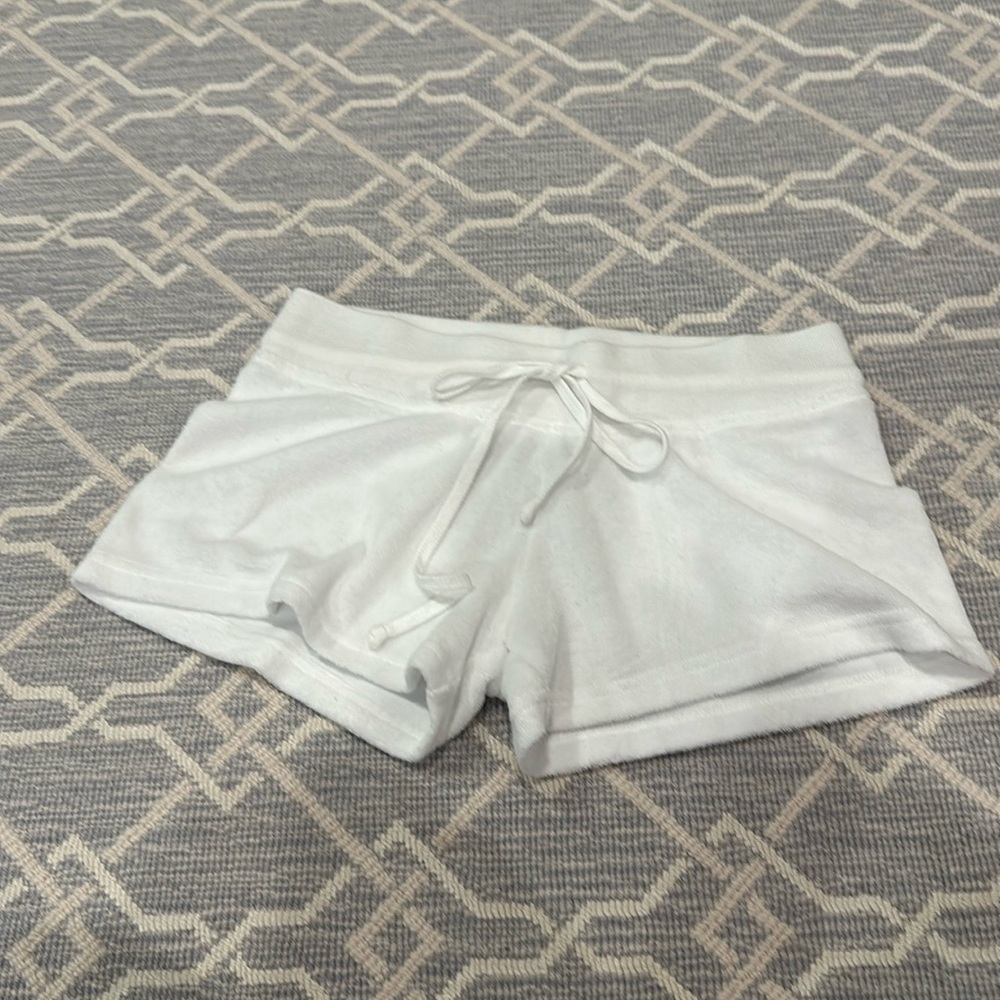 Terry cloth white shirt shorts